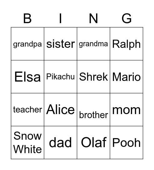 This is.... Bingo Card