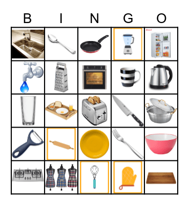 Kitchen Bingo Card