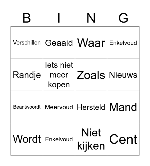 Bingo Card