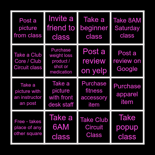 C&C BINGO Card