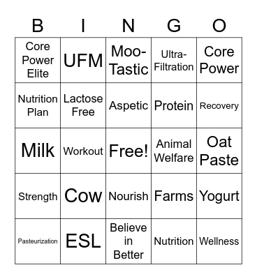 fairlife BINGO Card