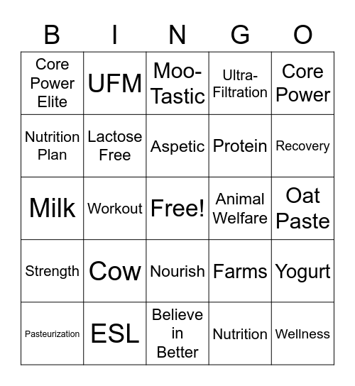 fairlife BINGO Card