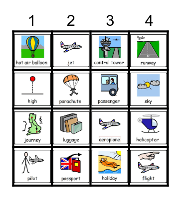 Flight Topic Bingo Card