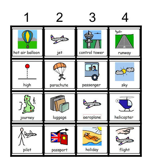 Flight Topic Bingo Card