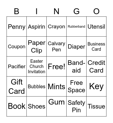 PURSE BINGO Card