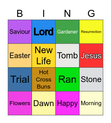 Easter Story Bingo Card