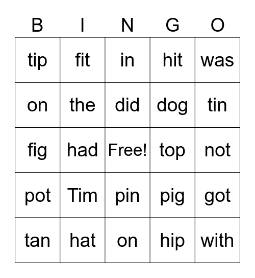 Did It Fit? Bingo Card