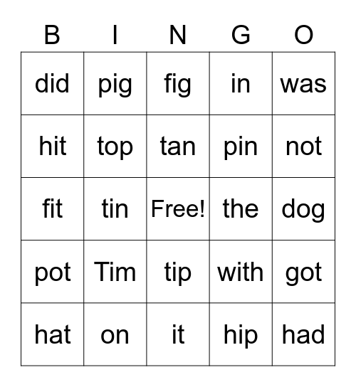 Did It Fit? Bingo Card