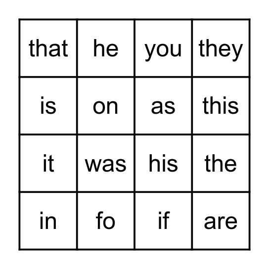 Heat Words #1 Bingo Card