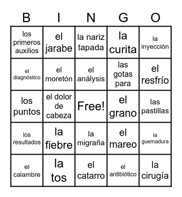 L2U6 Symptomas Bingo Card