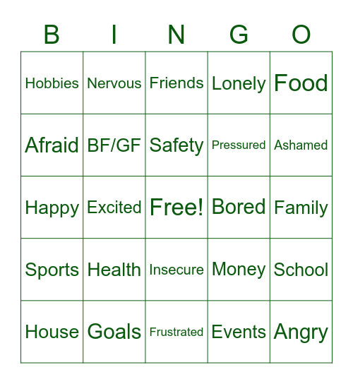 TRAC-D Bingo Card