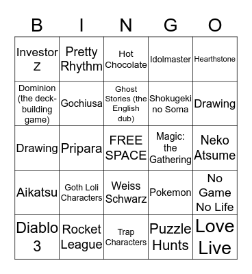 Gray Embrace's Bingo Card