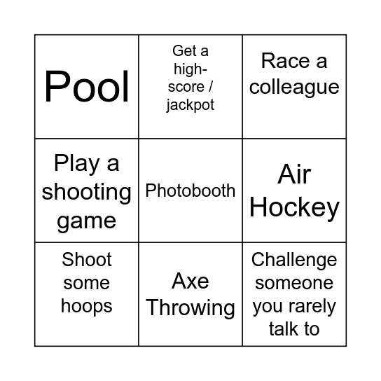 Games Bingo Card