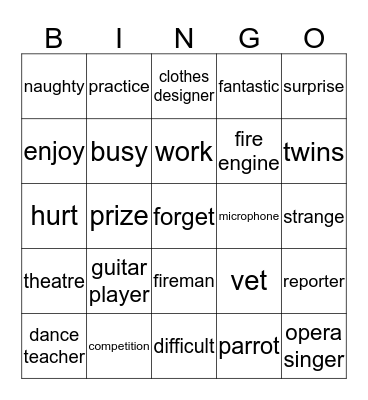 Meet the Shooting Stars Bingo Card