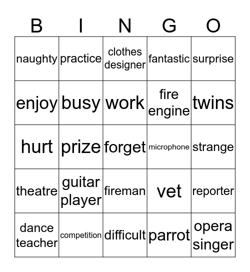 Meet the Shooting Stars Bingo Card
