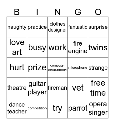 Meet the Shooting Stars Bingo Card