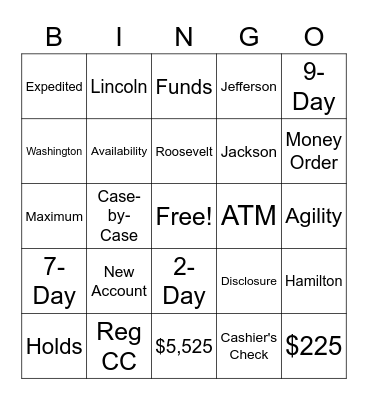 Bingo Bucks Bingo Card