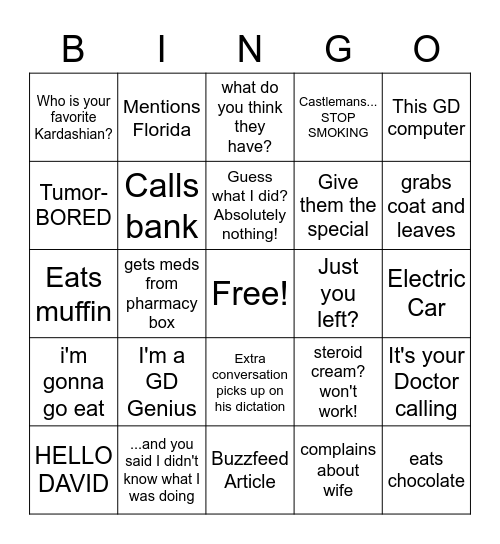 DOC ROB Bingo Card