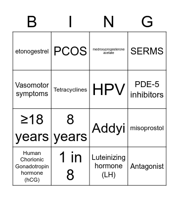 Condom Bingo! Bingo Card