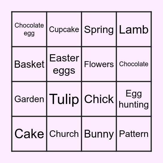 Easter Bingo Card