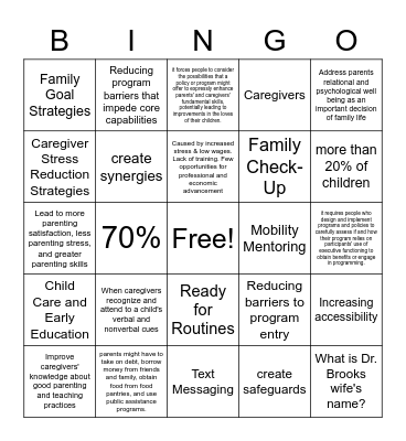 STARS Bingo Card