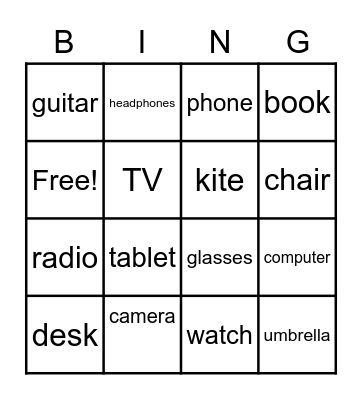 Our things Bingo Card