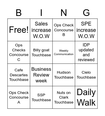 Midway Partnership Bingo Card