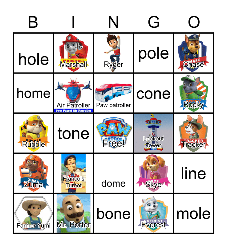 PAW Patrol Wild Bingo