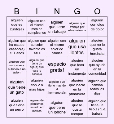Bingo! Bingo Card