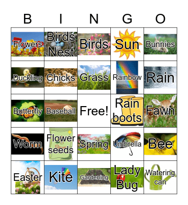 Spring-O Bingo Card