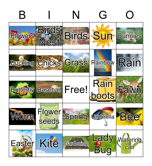 Spring-O Bingo Card