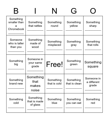 THS Scavenger Hunt Bingo Card