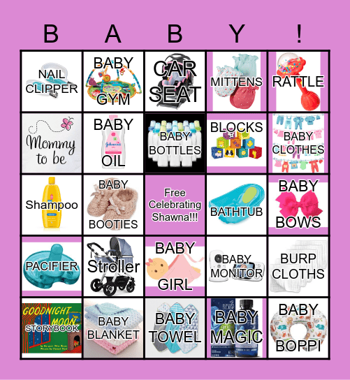 Shauna's Baby Shower Bingo Card