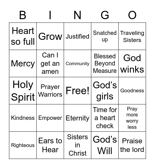 CCC Ladies Ministry Bingo Night. Hallelujah! Bingo Card