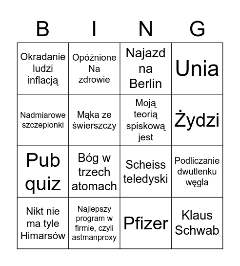 Prałat Bingo Card