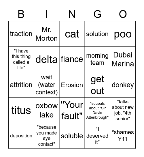 Brooklyn 99 Boyle Bingo but with Mr. Maskil Bingo Card