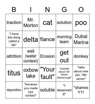 Brooklyn 99 Boyle Bingo but with Mr. Maskil Bingo Card