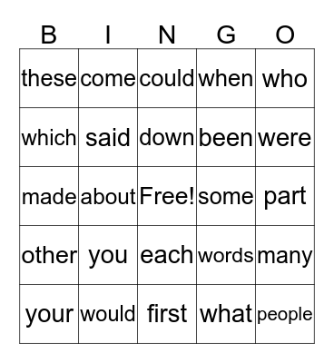 Bingo Card