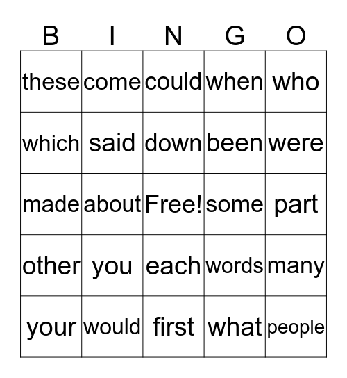 Bingo Card