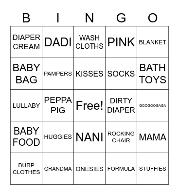 BABY BINGO Card