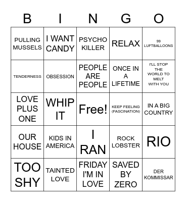 ROUND 2- NEW WAVE Bingo Card