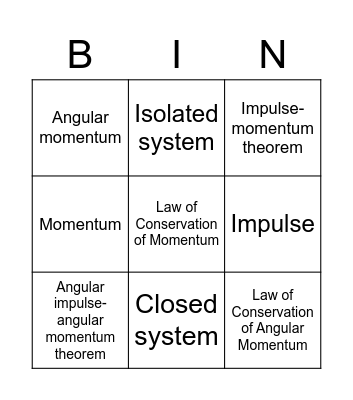 Chapter 9 vocab Bingo Card