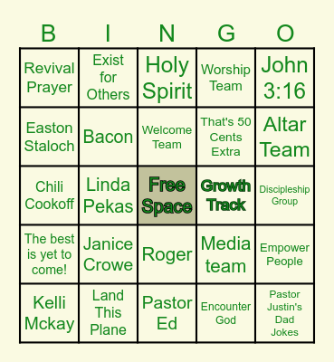 NEW LIFE BINGO Card