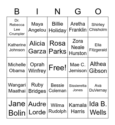 Women's History Month Bingo Night! Bingo Card