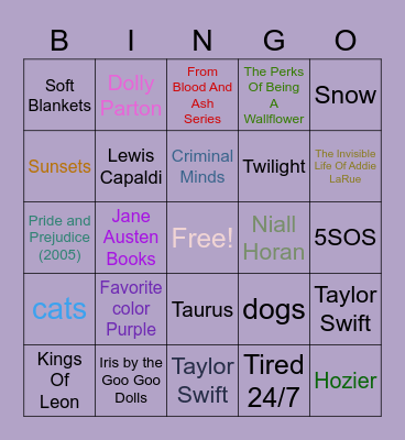 Braylee Bingo Card