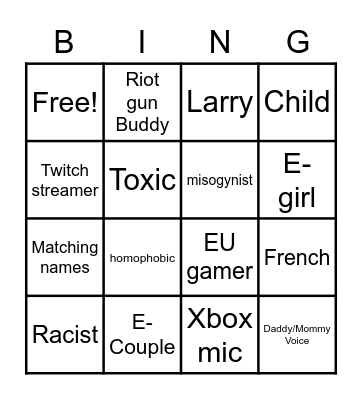 Valorant Experience Bingo Card