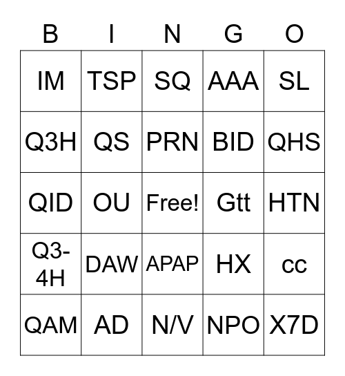 pharmacy-sig-codes-bingo-card