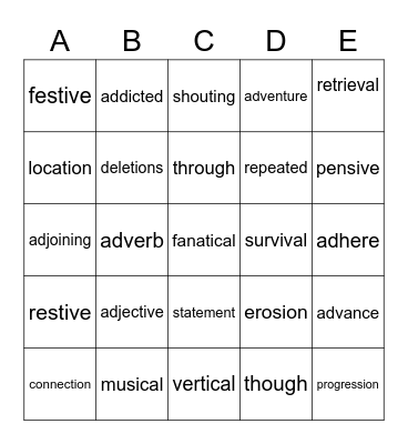 Battleship!  ab-  -al  tion  sion Bingo Card