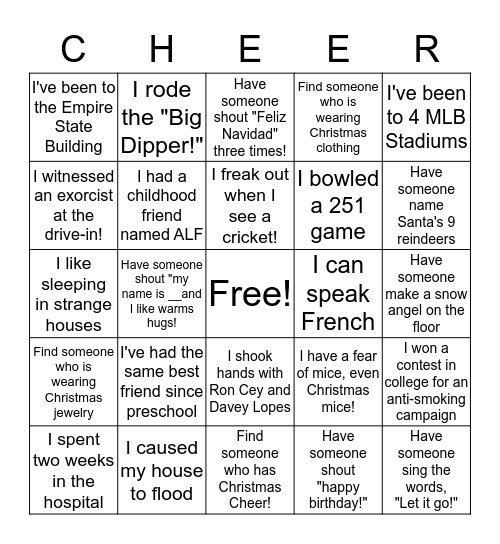 I Like Warm Hugs! Bingo Card