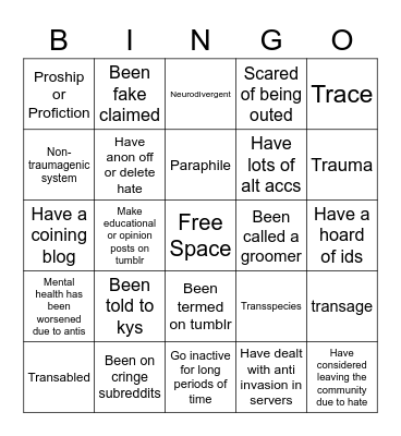 Radqueer Bingo Card
